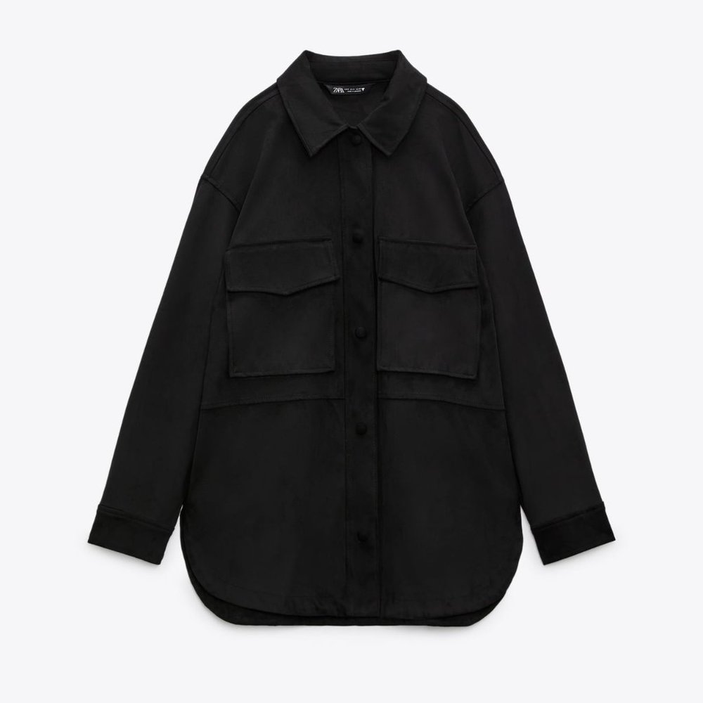 NWOT Zara Faux Suede Overshirt